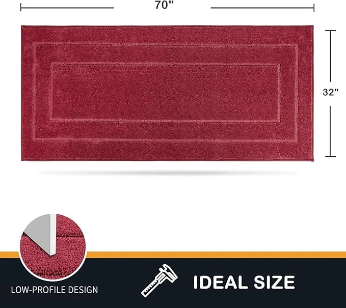 PURRUGS Dirt Trapper Door Mat 32" x 70", Non-Slip/Skid Machine Washable Entryway Rug, Dog Door Mat, Super Absorbent Welcom...