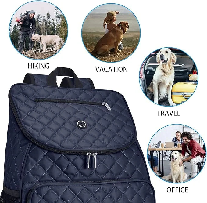 BAGLHER Dog Travel Bag,Airline Approved Pet Supplies Backpack, Dog Travel Backpack with 2 Silicone Collapsible Bowls and 2...