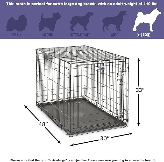 MidWest Homes for Pets Newly Enhanced Single & Double Door iCrate Dog Crate, Includes Leak-Proof Pan, Floor Protecting Fee...