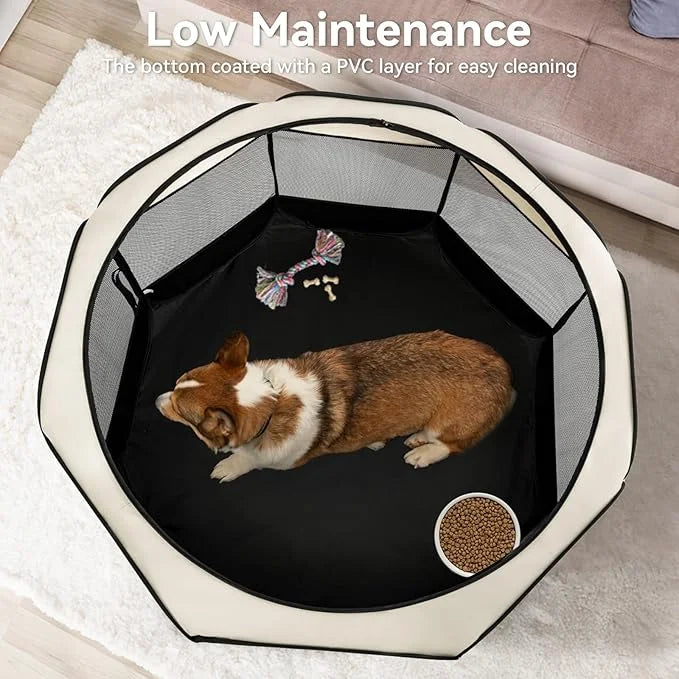 A4Pet Portable Dog Playpen, Pop Up Dog Playpen Indoor/Outdoor, Pet Playpen for Cats, Dogs - Removable Zipper & Collapsible...
