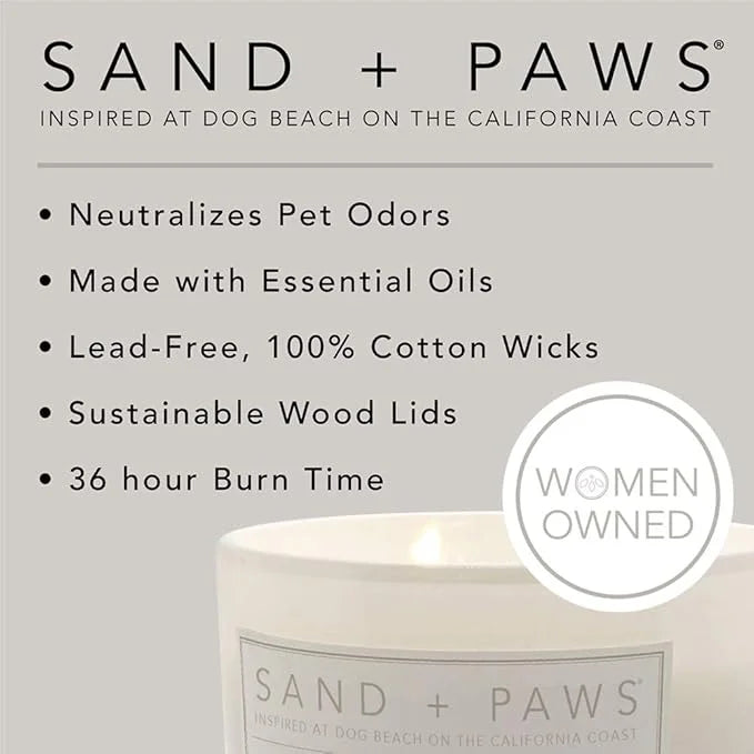 Sand + Paws Scented Candle - Tahitian Vanilla –Luxurious Air Freshening Jar Candles Neutralize pet Odors and Enhance Home ...