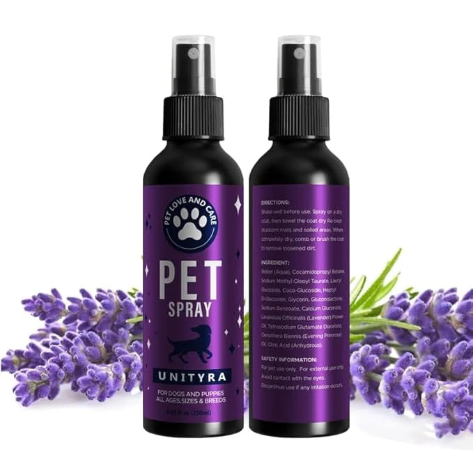 Pet Deodorizing Spray –Lavender Essential Oil | Odor Eliminator for Cats & Dogs, For All Ages, Sizes and Breeds| Safe for ...