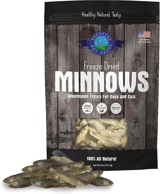 Freeze Dried Dog and Cat Treats, Minnows, All Natural Single Ingredient Freeze-Dried Dog Treat & Dog Snacks, Made in USA, ...