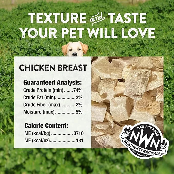Northwest Naturals Raw Rewards Freeze-Dried Chicken Breast Treats for Dogs and Cats - Bite-Sized Pieces - Healthy, 1 Ingre...