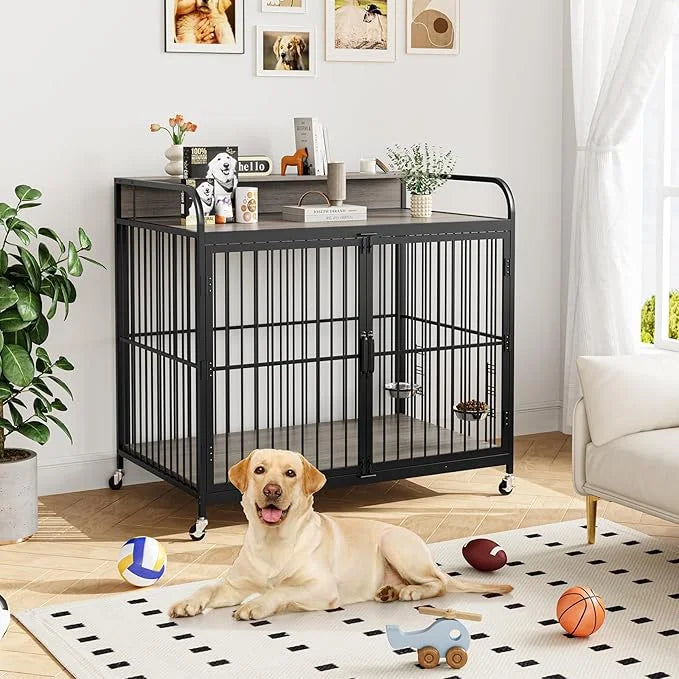 GAOMON 48" Dog Kennel Furniture for Large Dogs,Large Dog Crate, Wooden Heavy Duty, Dog Crate Indoor with Adjustable Height...