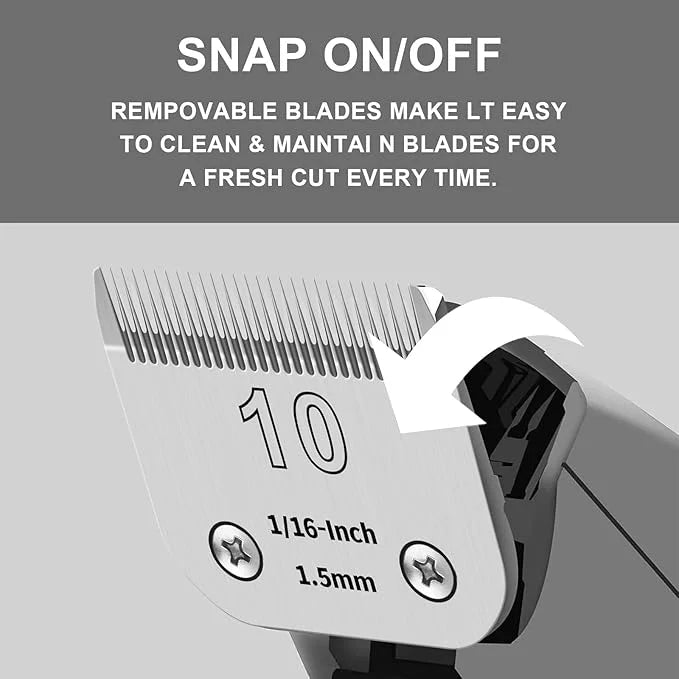 10# Detachable Pet Clipper Replacement Blades Compatible with Andis/Oster A5/Wahl KM10 Series Dog Clipper,Made of Ceramic ...