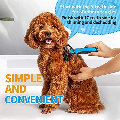 pets grooming tools (PPGT-001 blue) Dog and Cat Dematting Deshedding Brush Tool- Premium Pet Dematting Comb – Exceptional ...