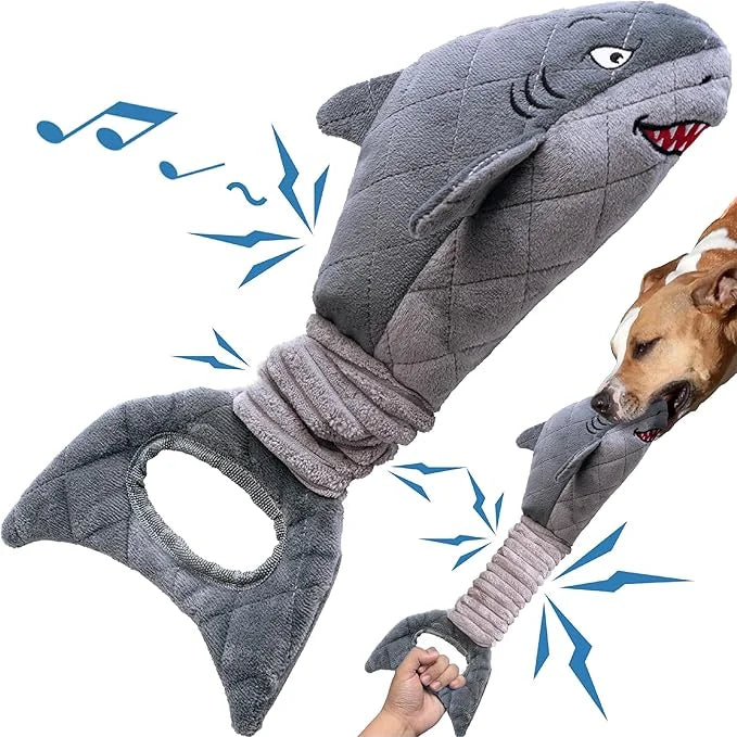 Dog Toys for Small Dogs, Squeaky Tough Dog Toys for Aggressive Chewers, Plush Dog Chew Toys for Teething, Interactive Shar...