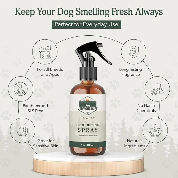 Dog Deodorizer Spray, Pet Odor Eliminator Dog Deodorizing Spray – Odor Neutralizing & Coat Conditioning Mist with Pure Ing...