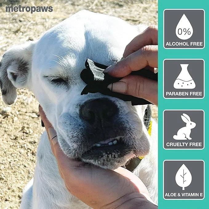 MetroPaws Peppermint Dog Wipes, 100 Extra Large, Thick Cleaning Wipes & Waste Packs XL - 200 Extra Large Dog Bags, Leakpro...