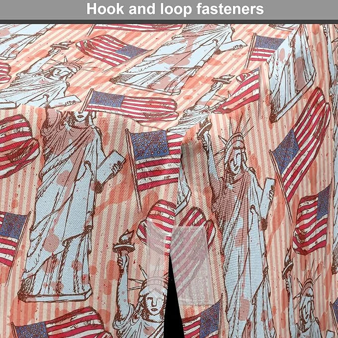Ambesonne USA Dog Crate Cover, United States America Liberty Rhythmic Print, Easy to Use Pet Kennel Cover for Medium Large...