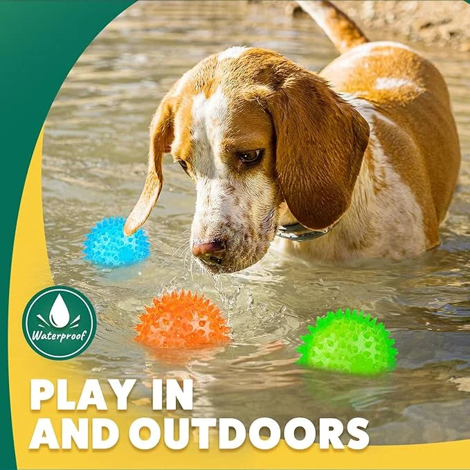 2 Different Functions Interactive Balls for Dogs 2.5” Squeaky Dog Balls Toys and Puppy Teething Chew Toy Balls for Small D...