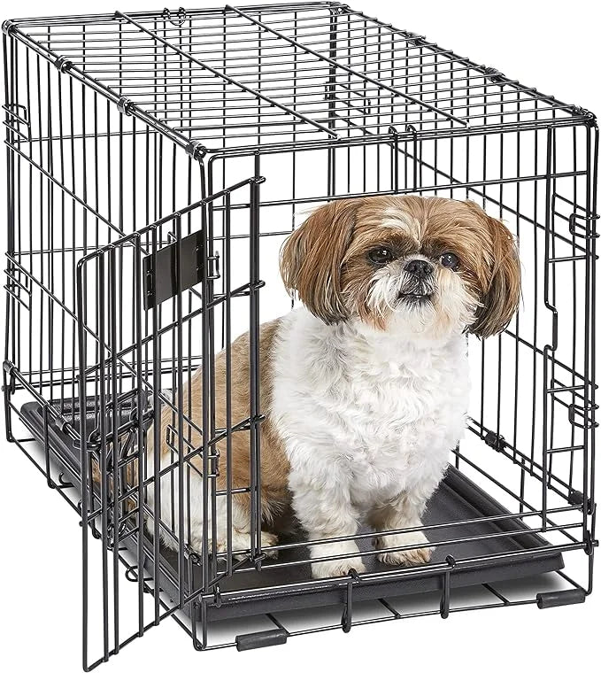 MidWest Homes for Pets Newly Enhanced Single & Double Door iCrate Dog Crate, Includes Leak-Proof Pan, Floor Protecting Fee...
