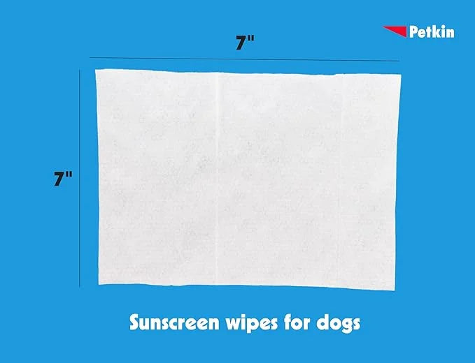 Petkin Dog Sunscreen Sunwipes (2-Pack) - Sunscreen for Dogs, SPF 15 - Simply Wipe on Anytime for Instant Sun Protection - ...