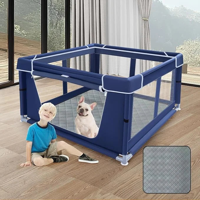 42x42 Inches Puppy Playpen with Dog Pads, Playpen for Puppies or Small Dogs, Indoor & Outdoor Use, Sturdy Safety Pen with ...