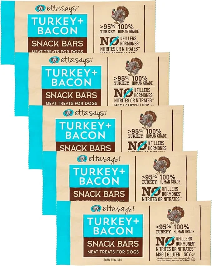etta says! Meat Treats for Dogs – Turkey & Bacon – Made in The USA, Human Grade, No Added Hormones, No Nitrates or Nitrite...