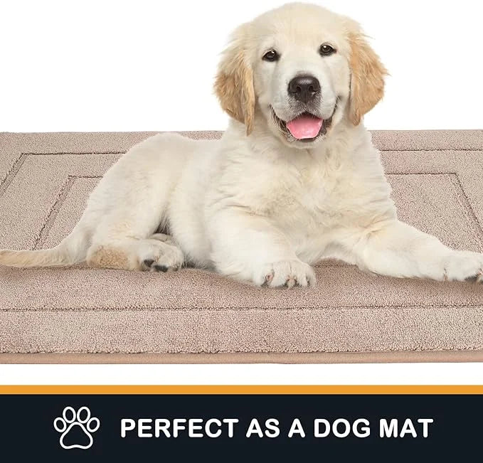 PURRUGS Dirt Trapper Door Mat 32" x 47.5", Non-Slip/Skid Machine Washable Entryway Rug, Dog Door Mat, Super Absorbent Welc...
