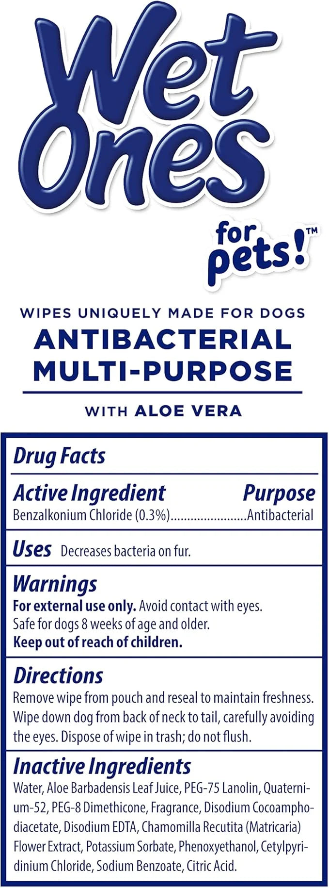 Wet Ones for Pets Multi-Purpose Dog Wipes with Aloe Vera, 30 count - 24 pack | Dog Wipes for All Dogs in Tropical Splash S...