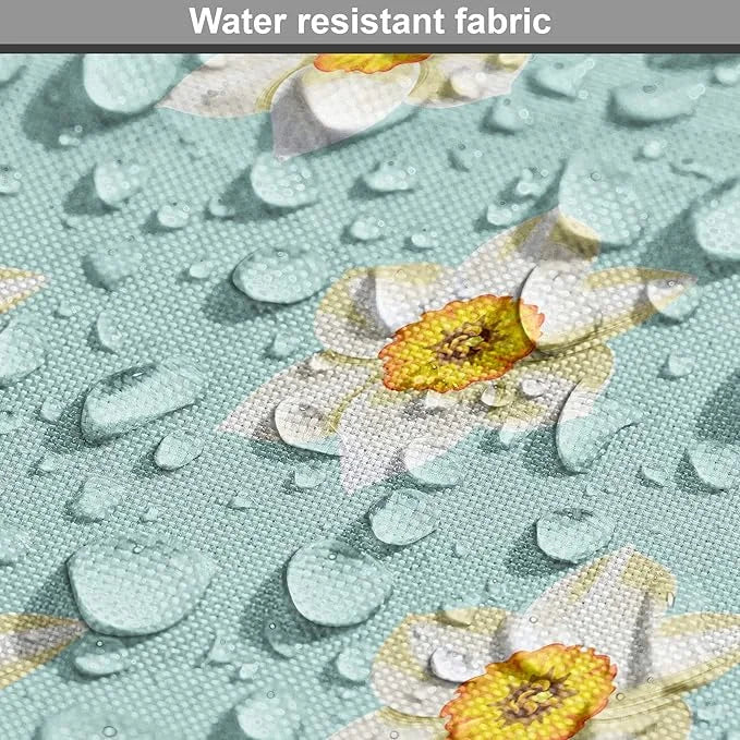 Lunarable Daffodil Dog Crate Cover, Pastel Nature Pattern with Spring Field Theme Narcissus Flower Heads, Easy to Use Pet ...
