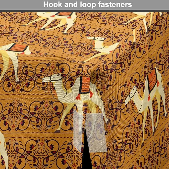Lunarable Camel Dog Crate Cover, Traditional Pattern with Strokes Desert Animal Repetition in Folk Accessories, Easy to Us...