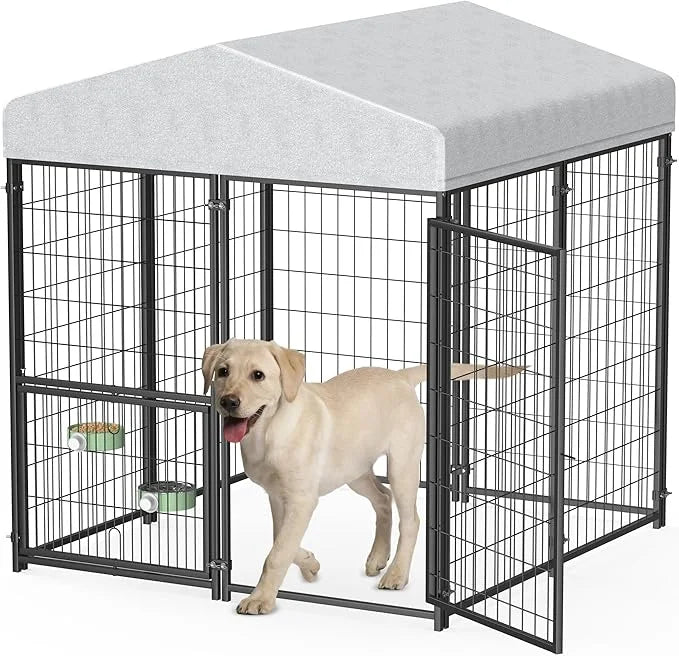 Mr IRONSTONE Large Dog Kennel Outdoor with Water-Resistant Roof Heavy Duty Outside Dog Kennel Pet Pens Dogs Run Enclosure ...