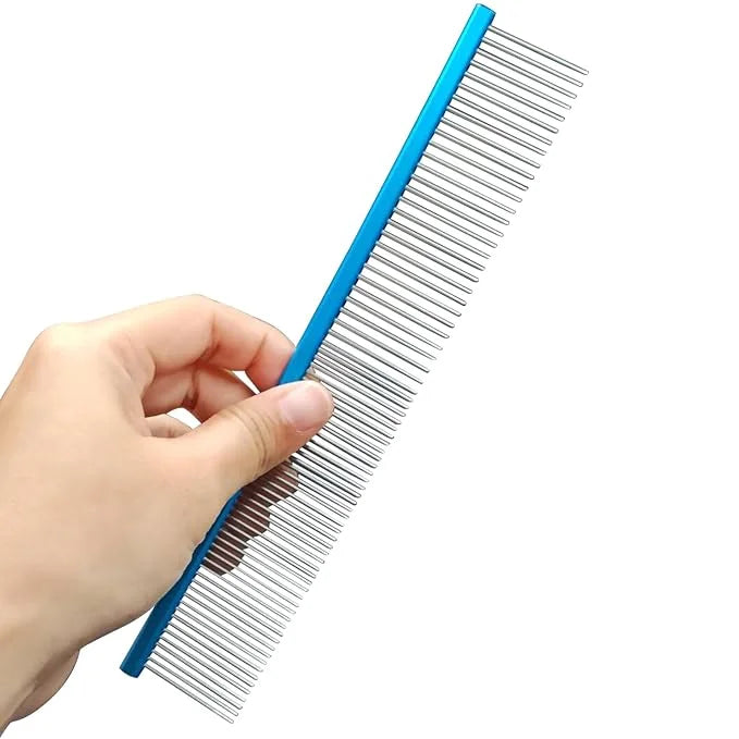 2 Pack Dog Combs with Stainless Steel Teeth Applicable to Cat Dog Comb Removing Tangles Easily Remove Dirt Grooming Anti-S...