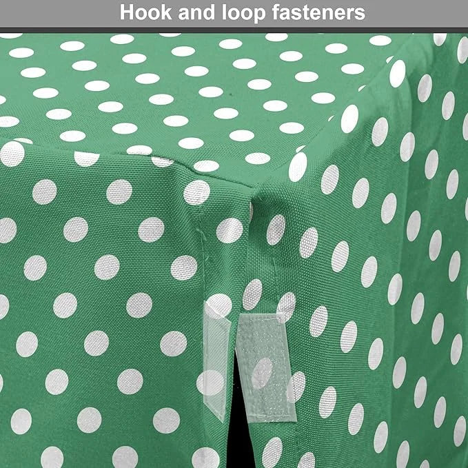 Lunarable Green Dog Crate Cover, Old Fashioned Polka Dot Pattern on Green Background Classical Traditional, Easy to Use Pe...