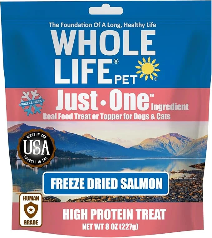 Whole Life Pet Just One Salmon Dog and Cat Value Packs - Human Grade, Freeze Dried, One Ingredient - Protein Rich, Grain F...