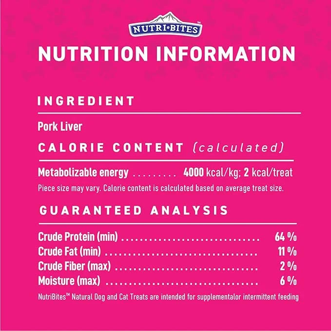 NutriBites Freeze Dried Pork Liver Dog & Cat Treats, 9 oz | Healthy Pet Training Treats or Food Topper | All Natural, Sing...