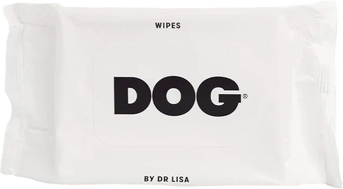 DOG by Dr Lisa - Dog Travel Wipes - Plant-Based - Natural Bathing Wipes for Dogs - Made from 100% Compostable Bamboo - Vet...