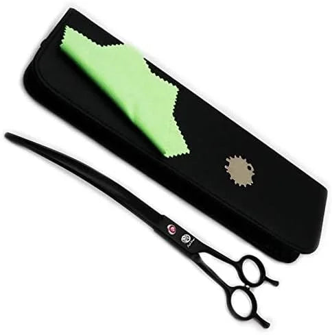 Purple Dragon 9.0 inch Twin Tails Downward Curved Blade Pet Grooming Scissors Dog Hair Cutting Shears with Bag for Profess...