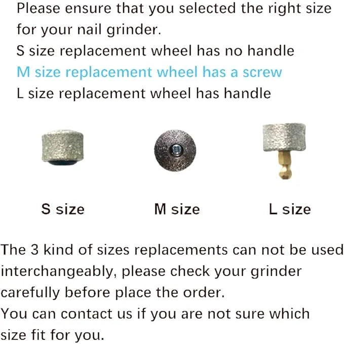 2 Pack Dog Nail Grinder Wheel Replacements, Painless & Safe Diamond Tip Filling Head Replacements Dog Nail Grinder for Cas...