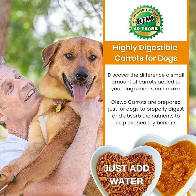 Olewo Original Carrots for Dogs – Fiber for Perfect Poop, Dog Food Toppers for Picky Eaters, Natural Skin & Coat Support, ...