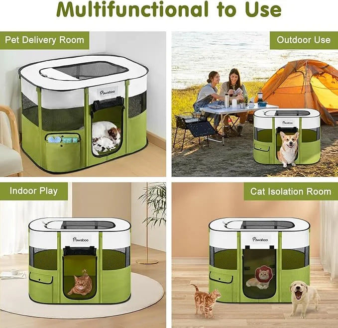 Dog Playpen, Portable Pet Playpen Cat PlayPen, 600D Oxford Dog Kennel Tent Crate, Waterproof&Breathable, Indoor Outdoor Tr...