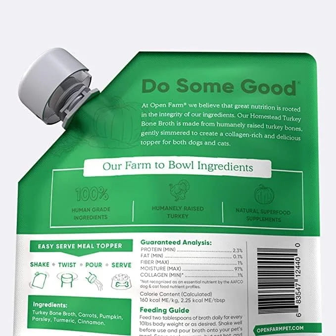 Open Farm Bone Broth, Food Topper for Both Dogs and Cats with Responsibly Sourced Meat and Superfoods Without Artificial F...