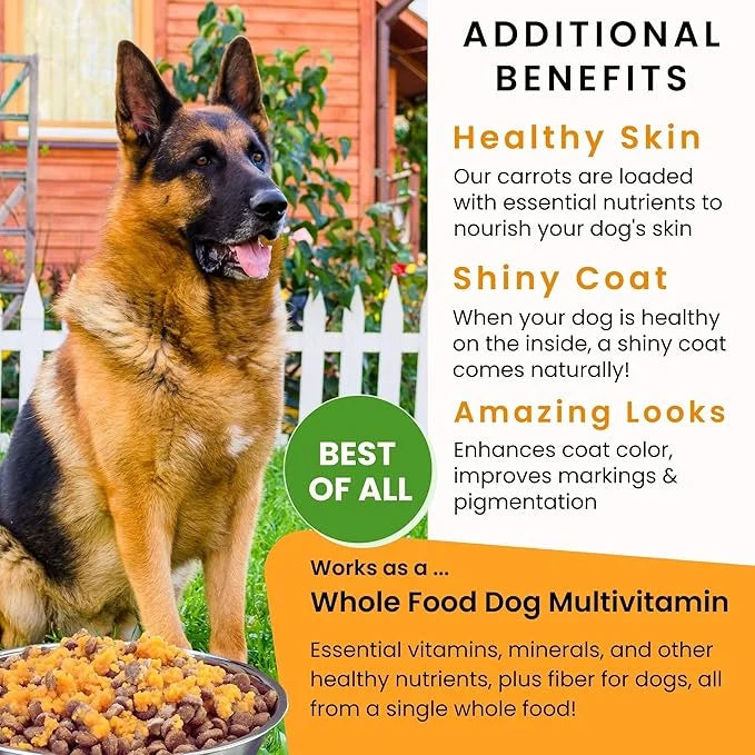Olewo Original Carrots for Dogs – Fiber for Dogs Keep Poop Firm, Digestive Dog Food Topper, Skin & Coat Support, Dehydrate...