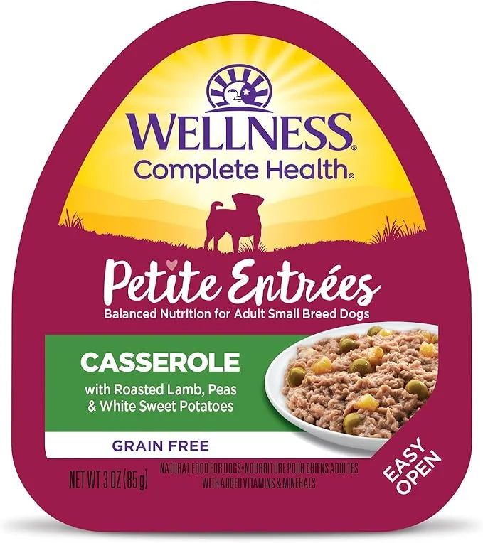 Wellness Petite Entrées Casserole with Roasted Lamb, Peas & White Sweet Potatoes, 3-Ounce Cup (Pack of 12) - Product Image