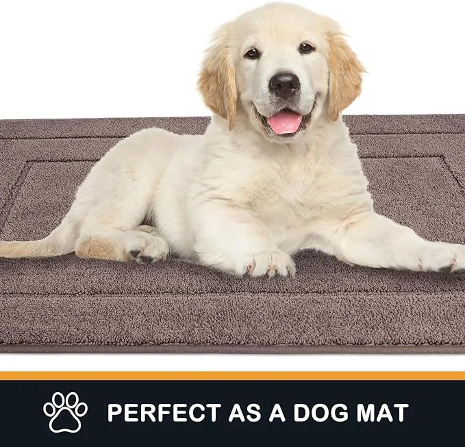 PURRUGS Dirt Trapper Door Mat 20" x 31.5", Non-Slip/Skid Machine Washable Entryway Rug, Dog Door Mat, Super Absorbent Welc...