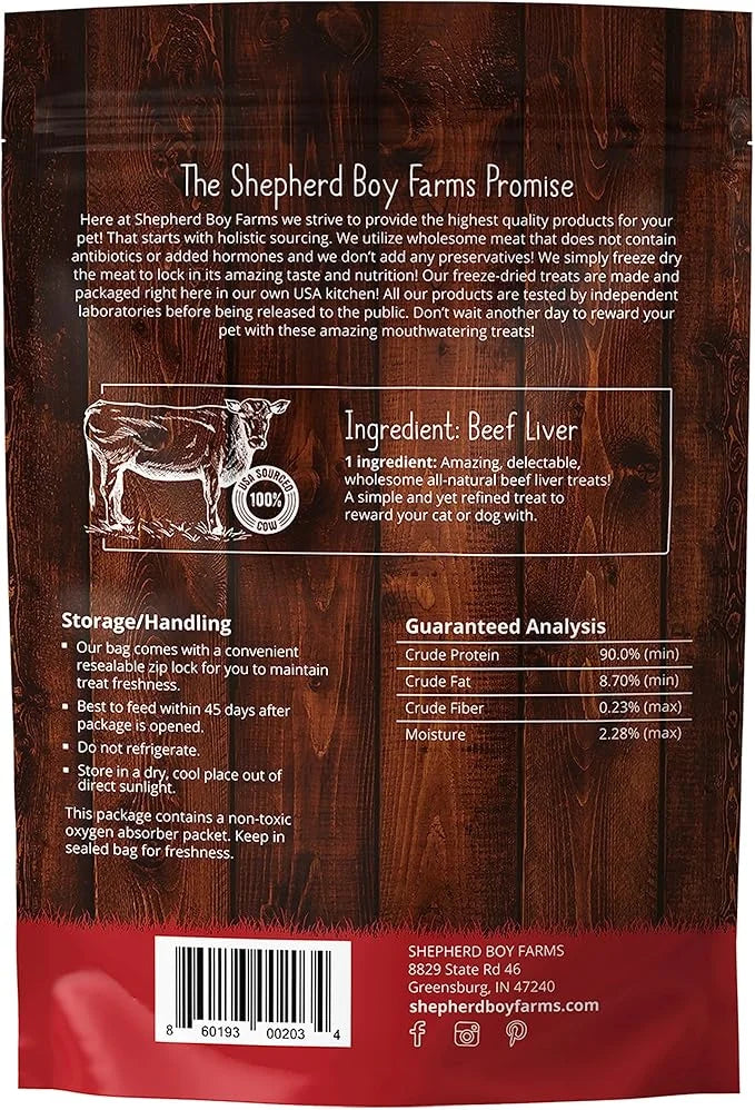 Freeze Dried Dog and Cat Treats, Beef Liver, All Natural Single Ingredient Freeze-Dried Dog Treat & Dog Snacks, Made in US...