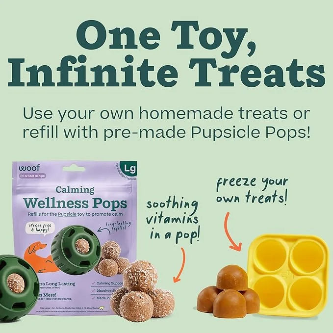 WOOF Pupsicle - Long-Lasting Interactive Dog Toy to Keep Your Pup Distracted - Safe for Dogs - Low-Mess Design - Dog Toys ...