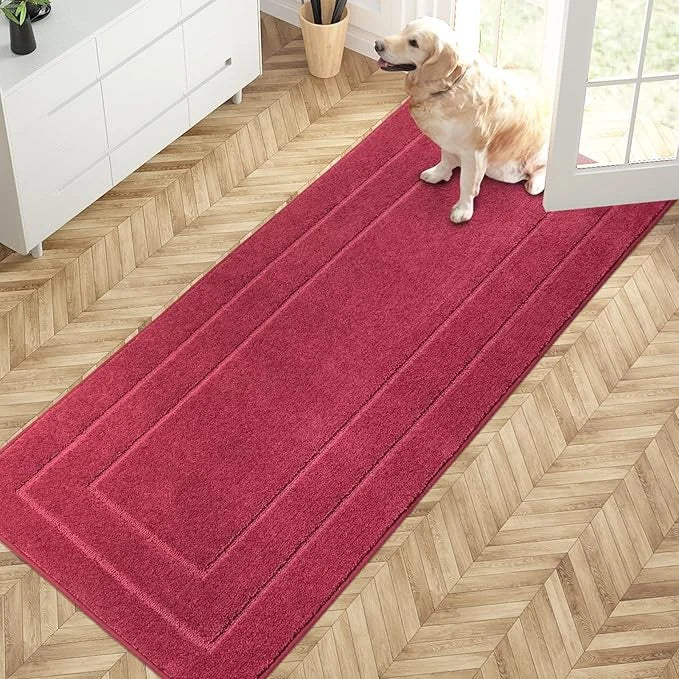 PURRUGS Dirt Trapper Door Mat 32" x 70", Non-Slip/Skid Machine Washable Entryway Rug, Dog Door Mat, Super Absorbent Welcom...