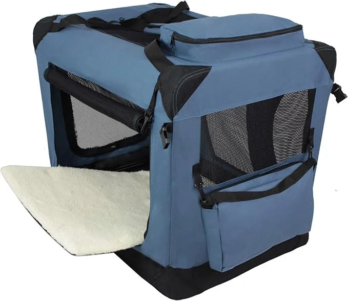 EliteField 3-Door Folding Soft Dog Crate with Carrying Bag and Fleece Bed (2 Year Warranty), Indoor & Outdoor Pet Home (30...