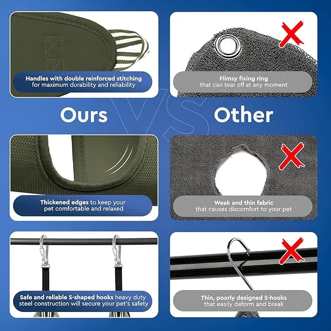 Dog Hammock for Grooming – Hanging Harness for Nail Trimming, Clipping, Pet Grooming Hammock Sling – Dog Holder, Hanger, R...