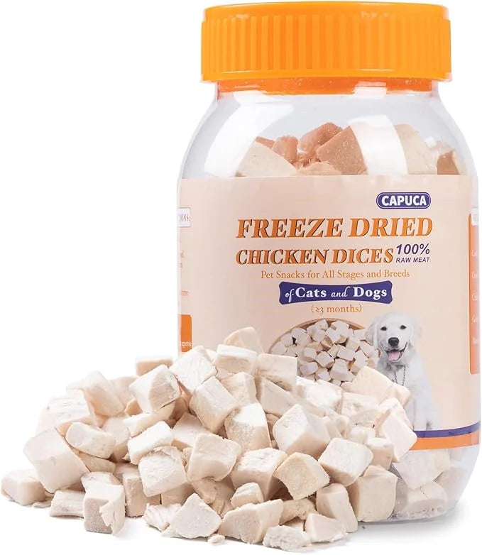 Freeze Dried Chicken Dog Treats - Raw Chicken Breast Cube High Protein Snacks for Training Healthy Limited Single Ingredie...