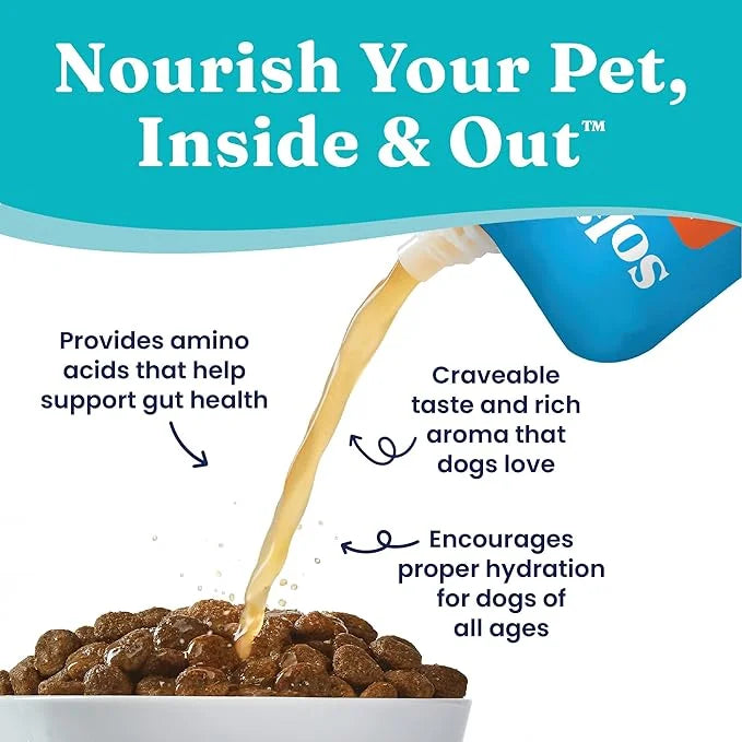 Solid Gold Turkey Bone Broth for Dogs - Grain Free Dog Food Topper Rich in Collagen and Superfoods - Nutrient Dense Dog Gr...