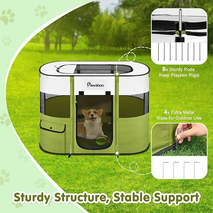 Dog Playpen, Portable Pet Playpen Cat PlayPen, 600D Oxford Dog Kennel Tent Crate, Waterproof&Breathable, Indoor Outdoor Tr...