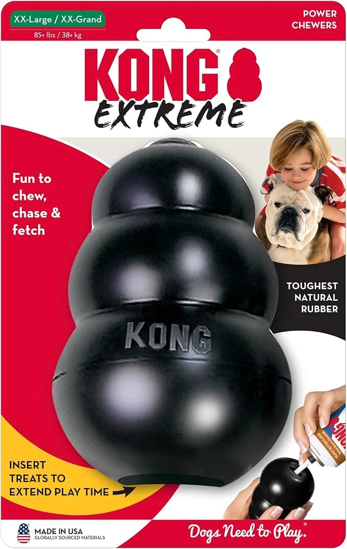 KONG Extreme Dog Toy - Fetch & Chew Toy - Treat-Filling Capabilities & Erratic Bounce for Extended Play Time Most Durable ...
