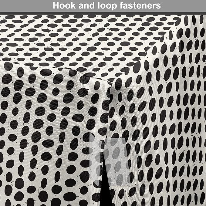 Lunarable Abstract Dog Crate Cover, Monochrome Grunge Pattern with Modern Round Shapes Print, Easy to Use Pet Kennel Cover...