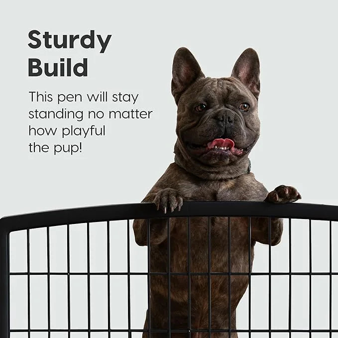 IRIS USA Dog Playpen, 8-Panel 34" Pet Playpen, Puppy Playpen, Indoor/Outdoor Dog Pen, 63 x 63 x 34, Foldable, Customizable...