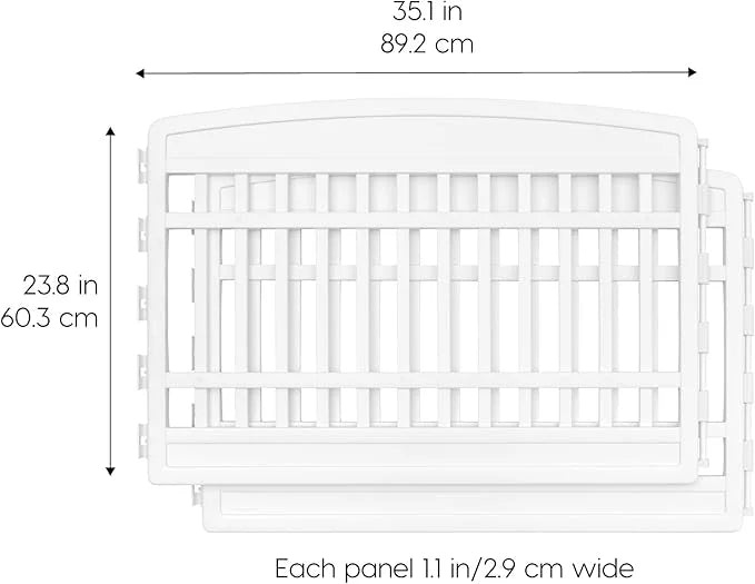 IRIS USA 24" 2-Panel Add-On Panels, Pet Dog Puppy Playpen, Foldable, Customizable, White - Product Image